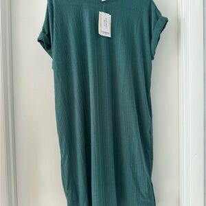 LuLaRoe Chelsea  Teal Ribbed Short Sleeve Top